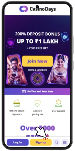 Register or Log In Casino Day APK